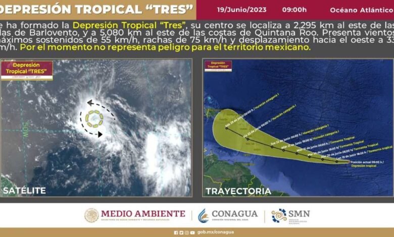 Depresión Tropical 'Tres' en el Atlántico con posible rumbo hacia el Mar Caribe